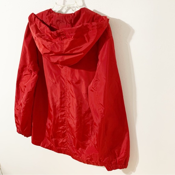 G. H. Bass Maine USA Fully Lined Zip Front Hood Windbreaker Jacket Red White❤️🤍 - Picture 6 of 13